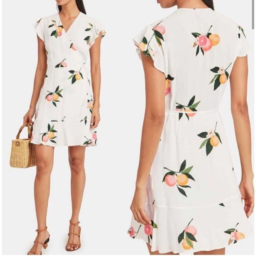 Rails Leanne Wrap Dress – Grapefruit Grove Floral – Size Medium